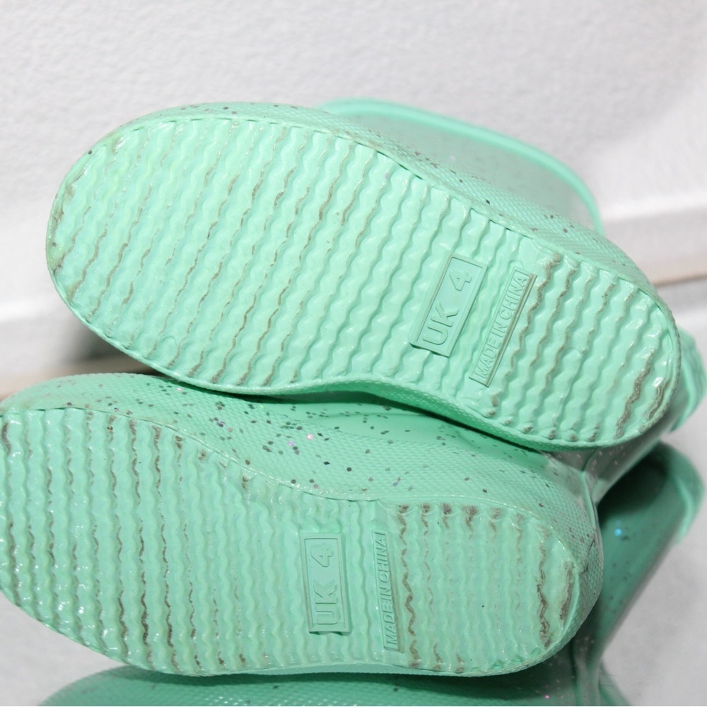 Hunter Kids Sparkle Glitter Rain Boots - Mint UK 4 Toddler - Picture 5 of 7